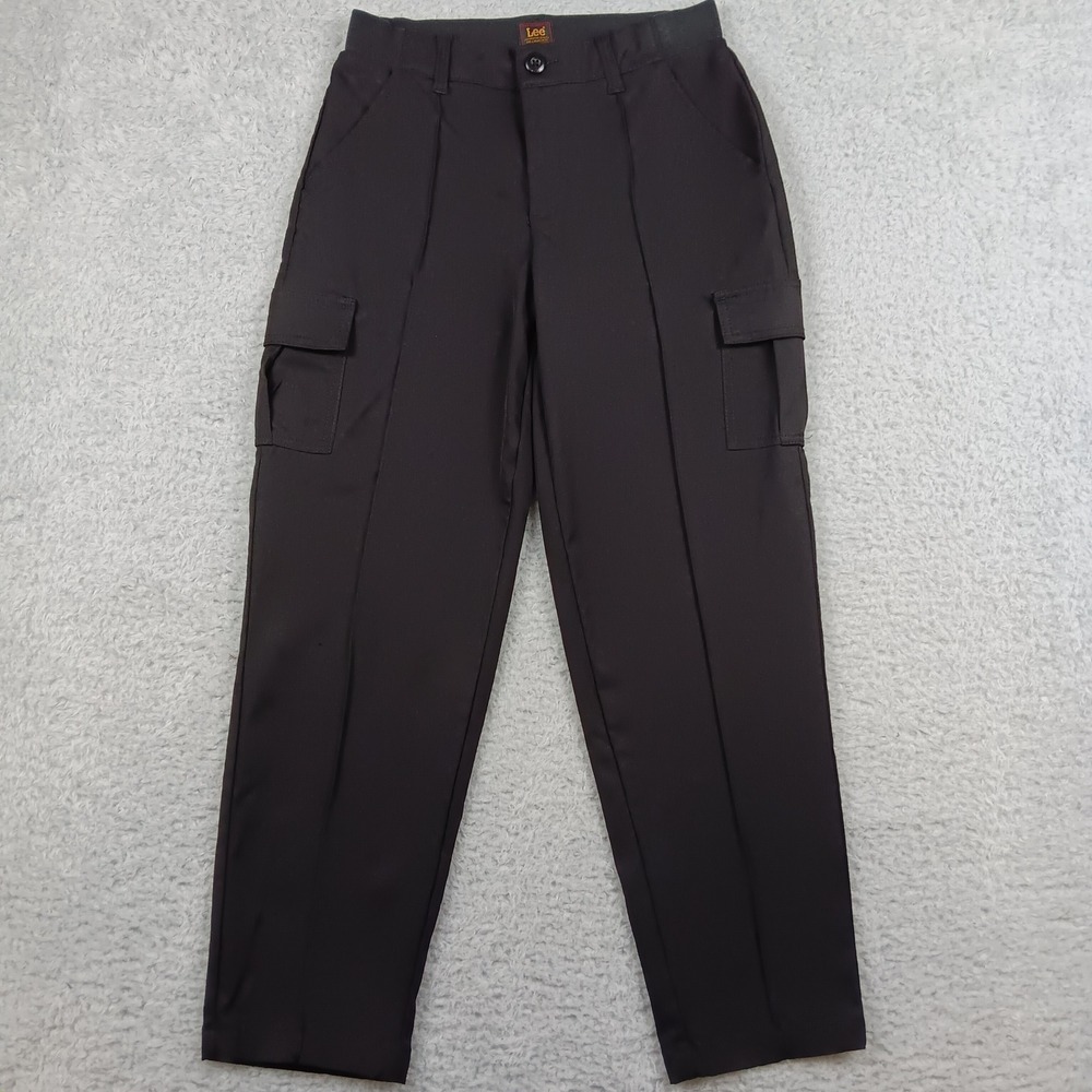 Lee Cargo Pant 8 Black Straight Leg Elastic Waist Utility 112324844